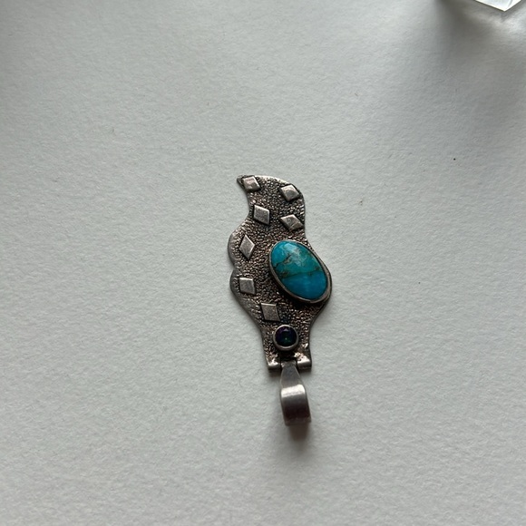 Turquoise and Mystic Topaz set in sterling sliver - Picture 3 of 6